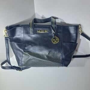 Versace Black Tote with Gold Accents